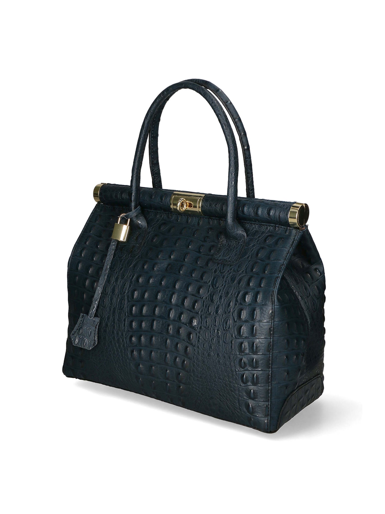 Deborah Borsa a mano da donna Pelle Croco Stampata 7727-C26 BLU SCURO Gave Lux