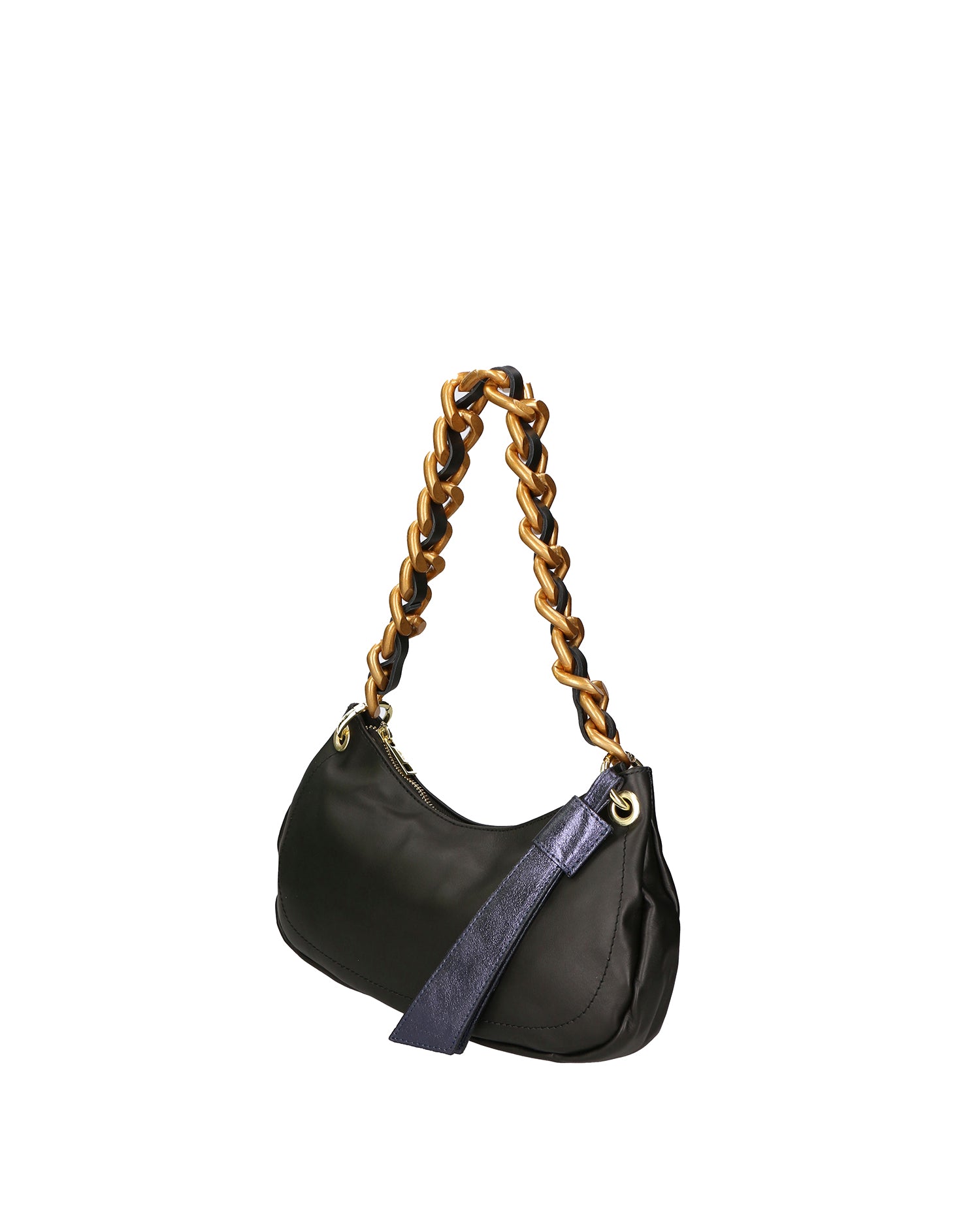 Ferrara Borsa a spalla da donna Vera pelle 05461-S28 NERO+L033 BLU Gave Lux