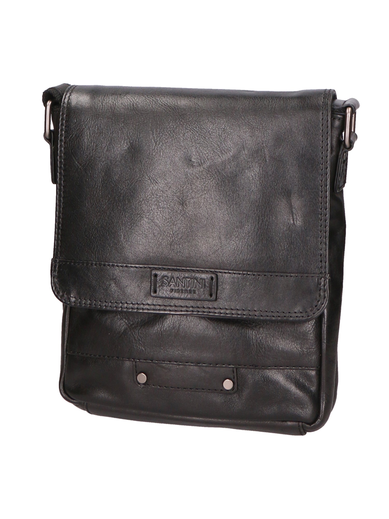 Borsa a tracolla unisex vera pelle Made in Italy SN5862347-BLACK Santini Firenze
