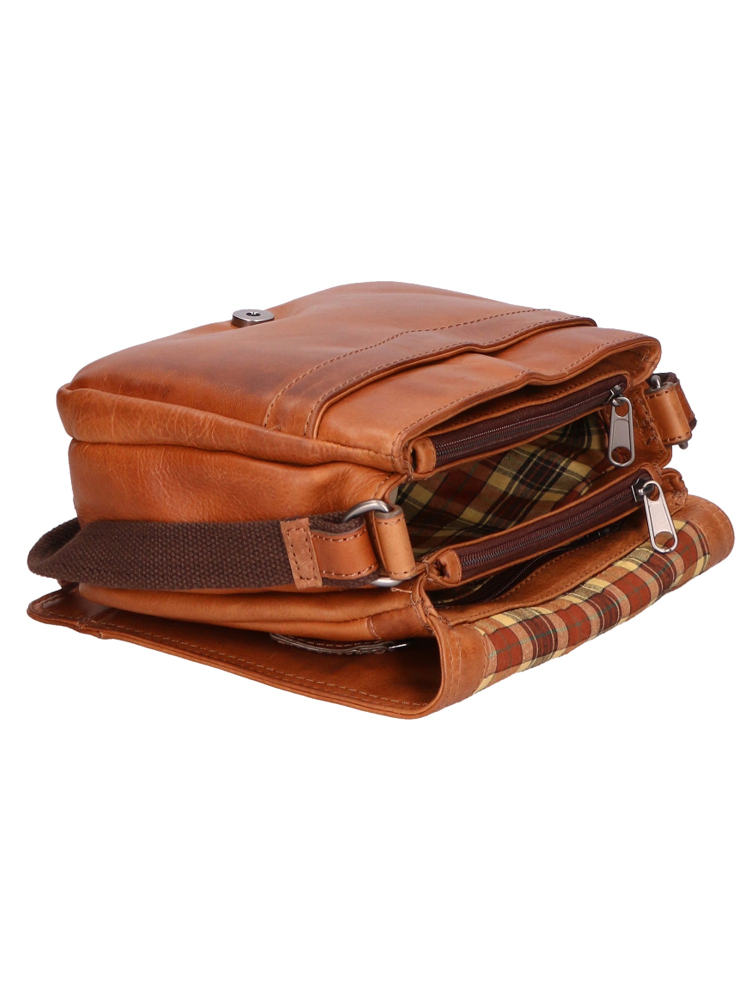 Borsa a tracolla unisex Made in Italy Vera pelle SN5863047-TAN Santini Firenze