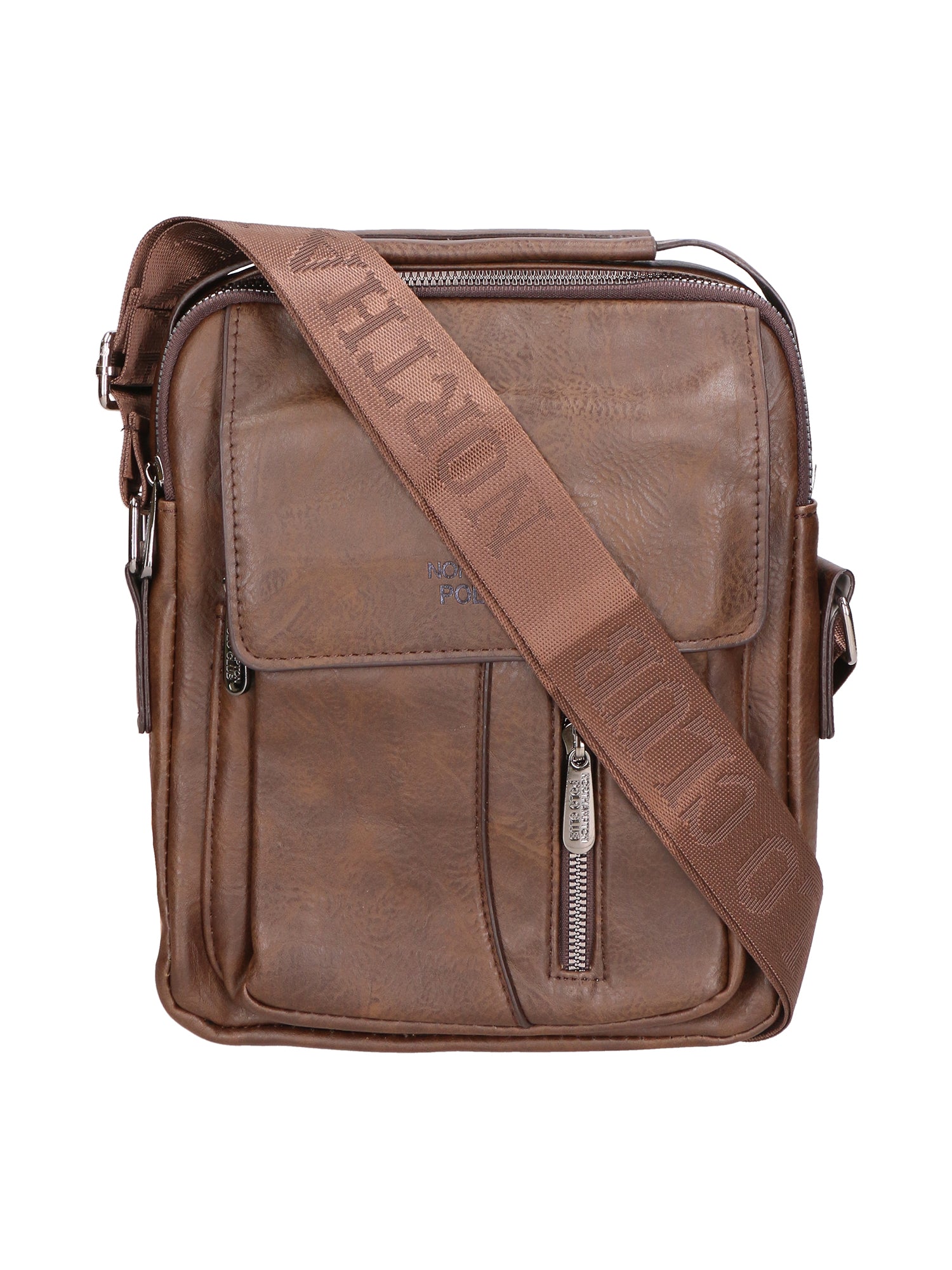 Borsa a tracolla uomo 100% pelle PU PCL3053-COFFEE Northampton Polo Club
