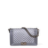 Borsa a mano da donna 100% Pvc FLAT-M 24-GUN METAL - BRUSH CDF Marc Ellis