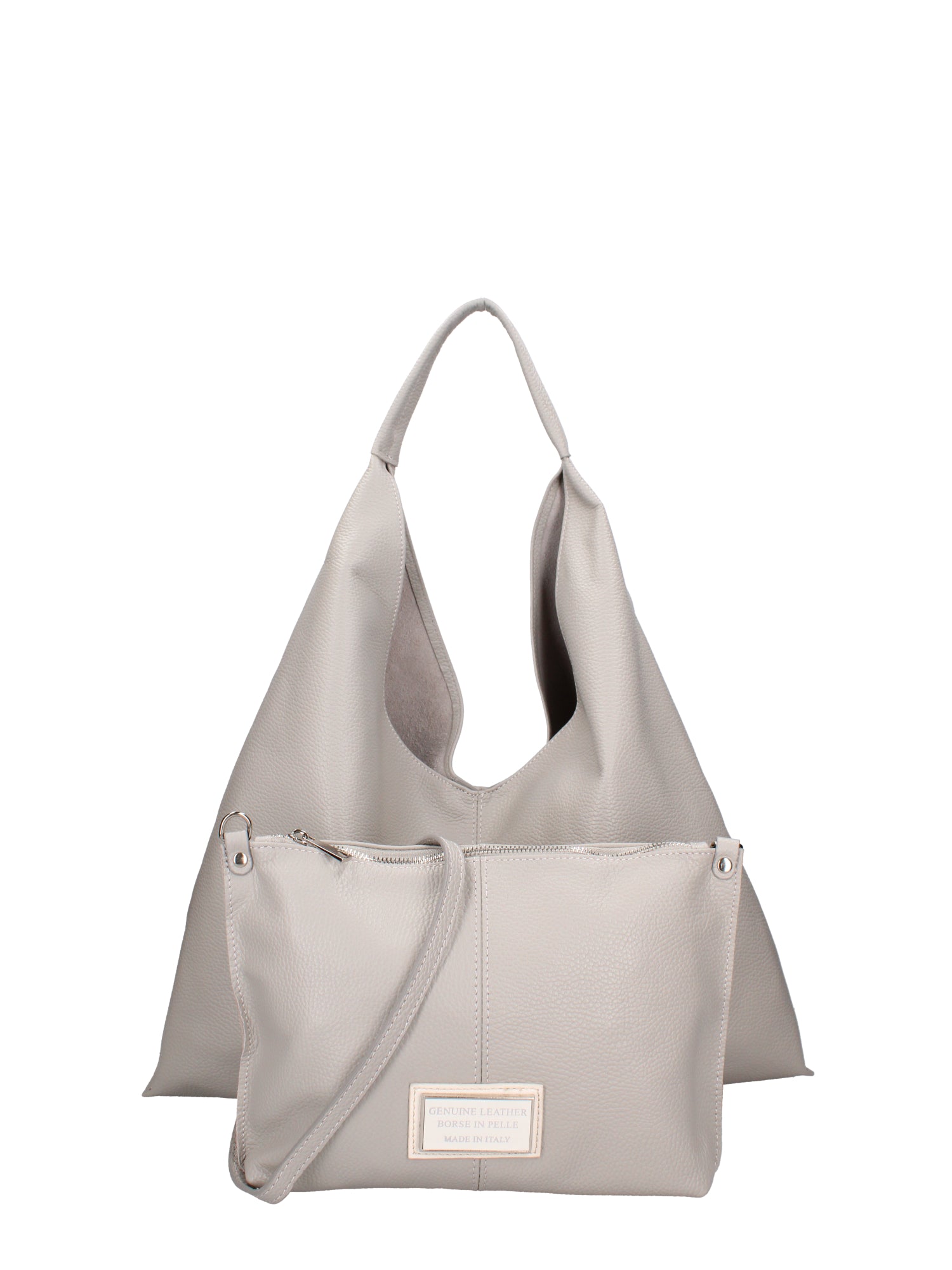 Borsa a mano da donna 100% vera pelle 07209-D86 GRIGIO PERLA Roberta Rossi