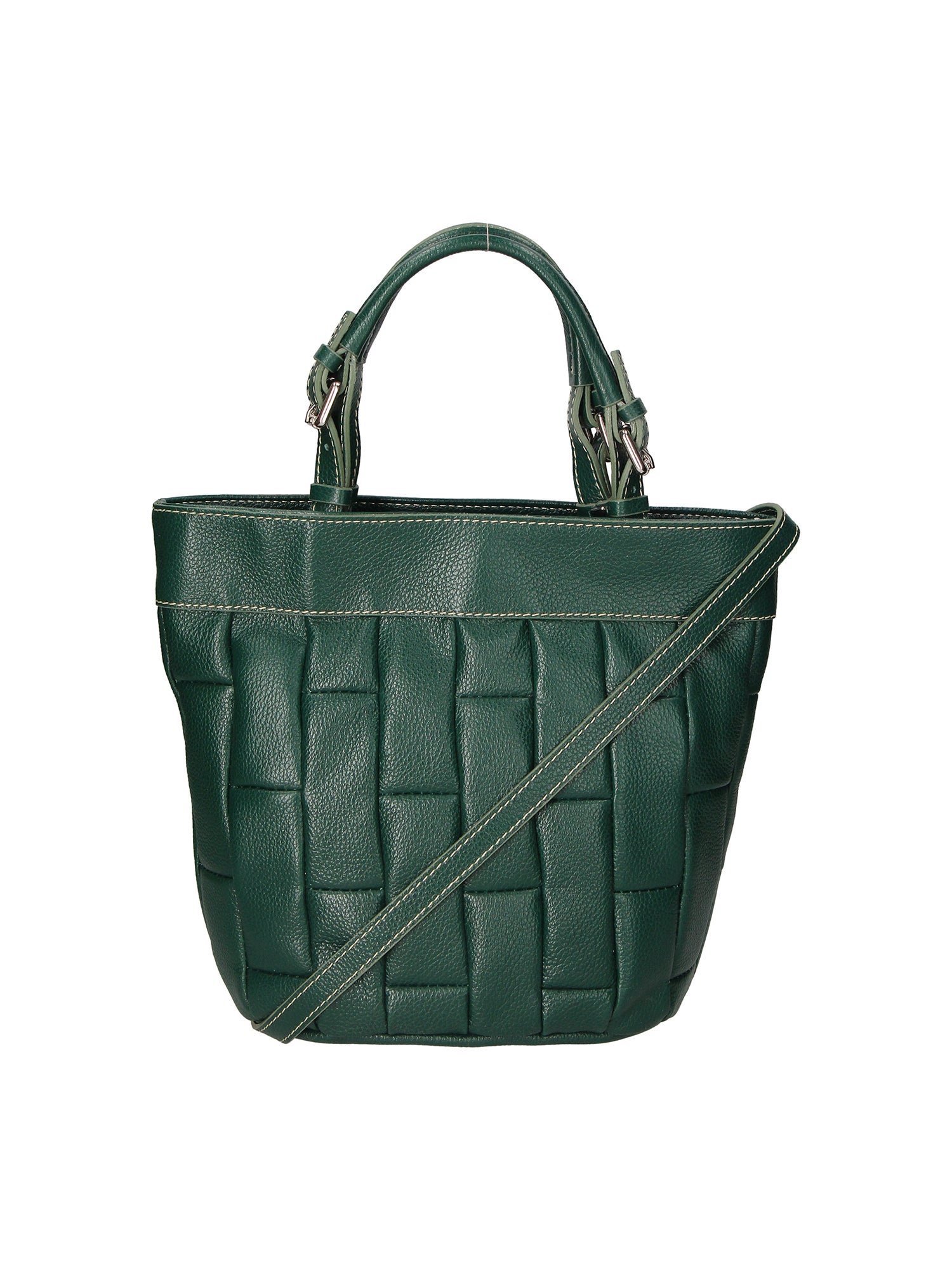 Olimpia Borsa a mano da donna 100% pelle SILVIA 34-VERDE Gave Lux