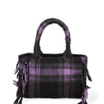 Borsa a mano da donna 100% lana e tessuto BUBY-TARTAN-M-DARK MAUVE Marc Ellis