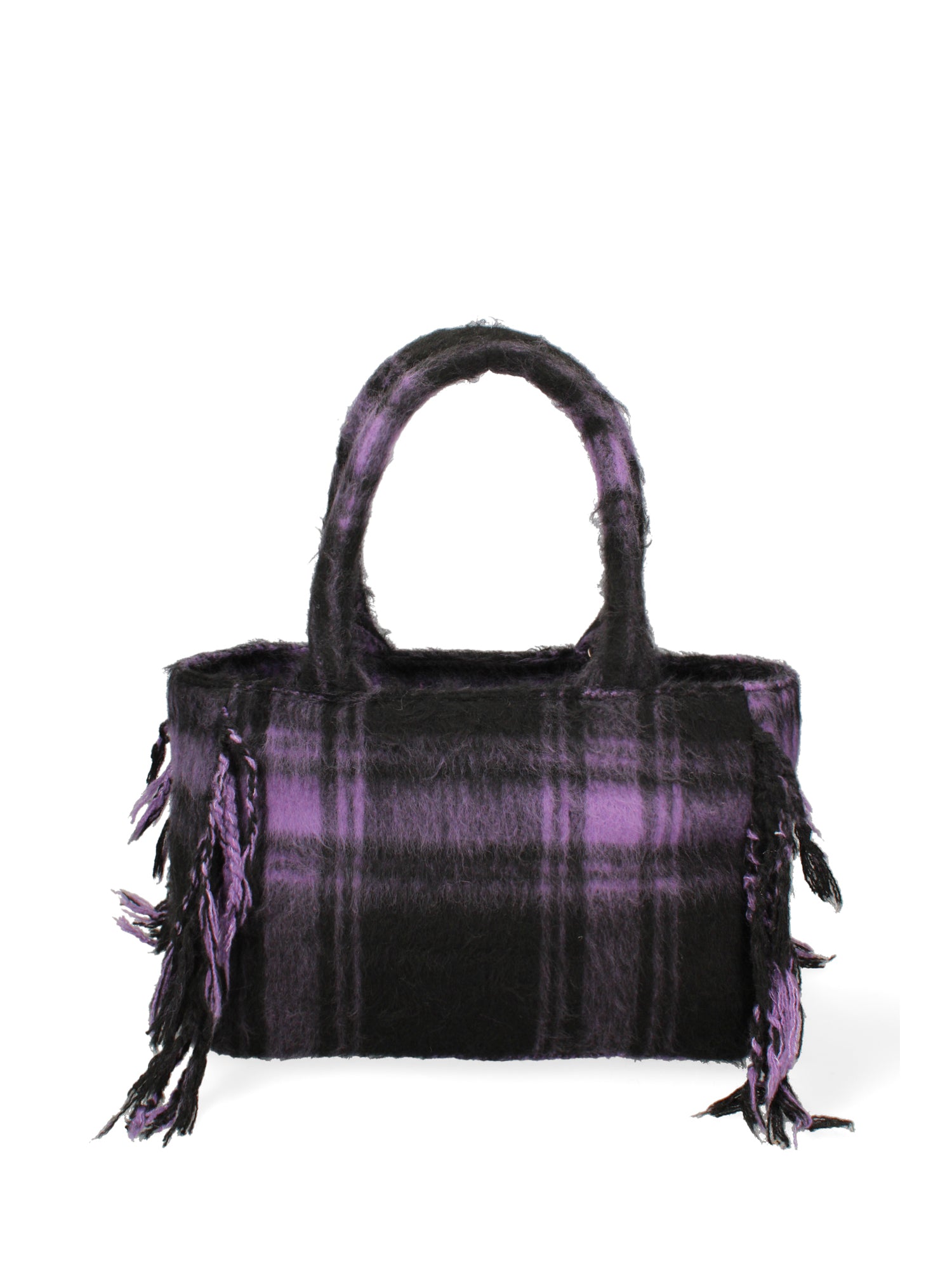 Borsa a mano da donna 100% lana e tessuto BUBY-TARTAN-M-DARK MAUVE Marc Ellis