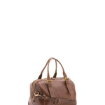 Borsa a bauletto unisex in vera pelle 100% cotone 4528-TESTA DI MORO Alessia Firenze