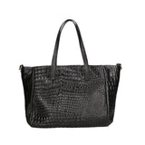 Lorella Borsa a spalla da donna Vera pelle croco 06499-019 NERO Gave Lux