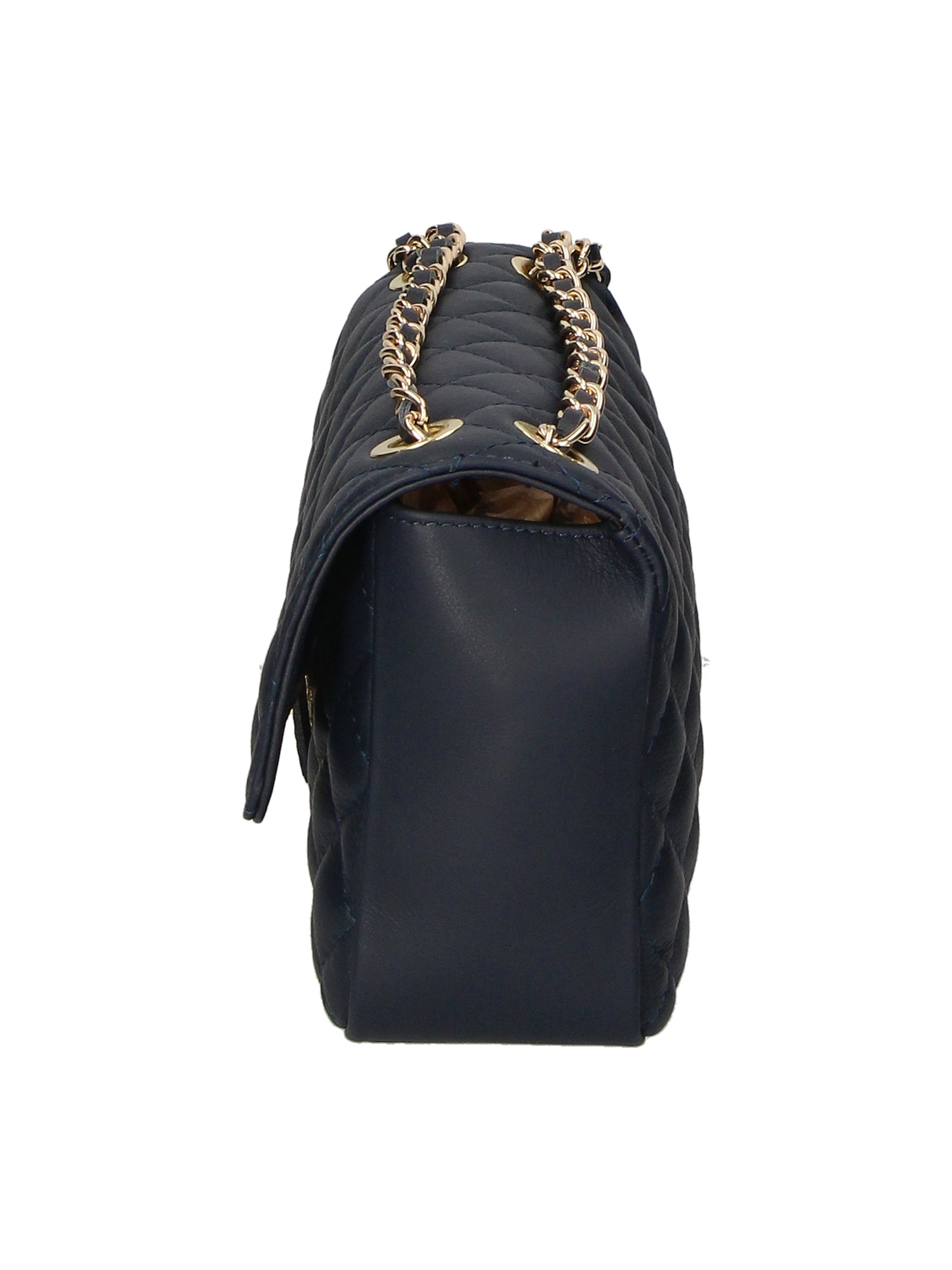 Clizia Borsa a spalla da donna Vera pelle 6078-S24 BLU JEANS Gave Lux