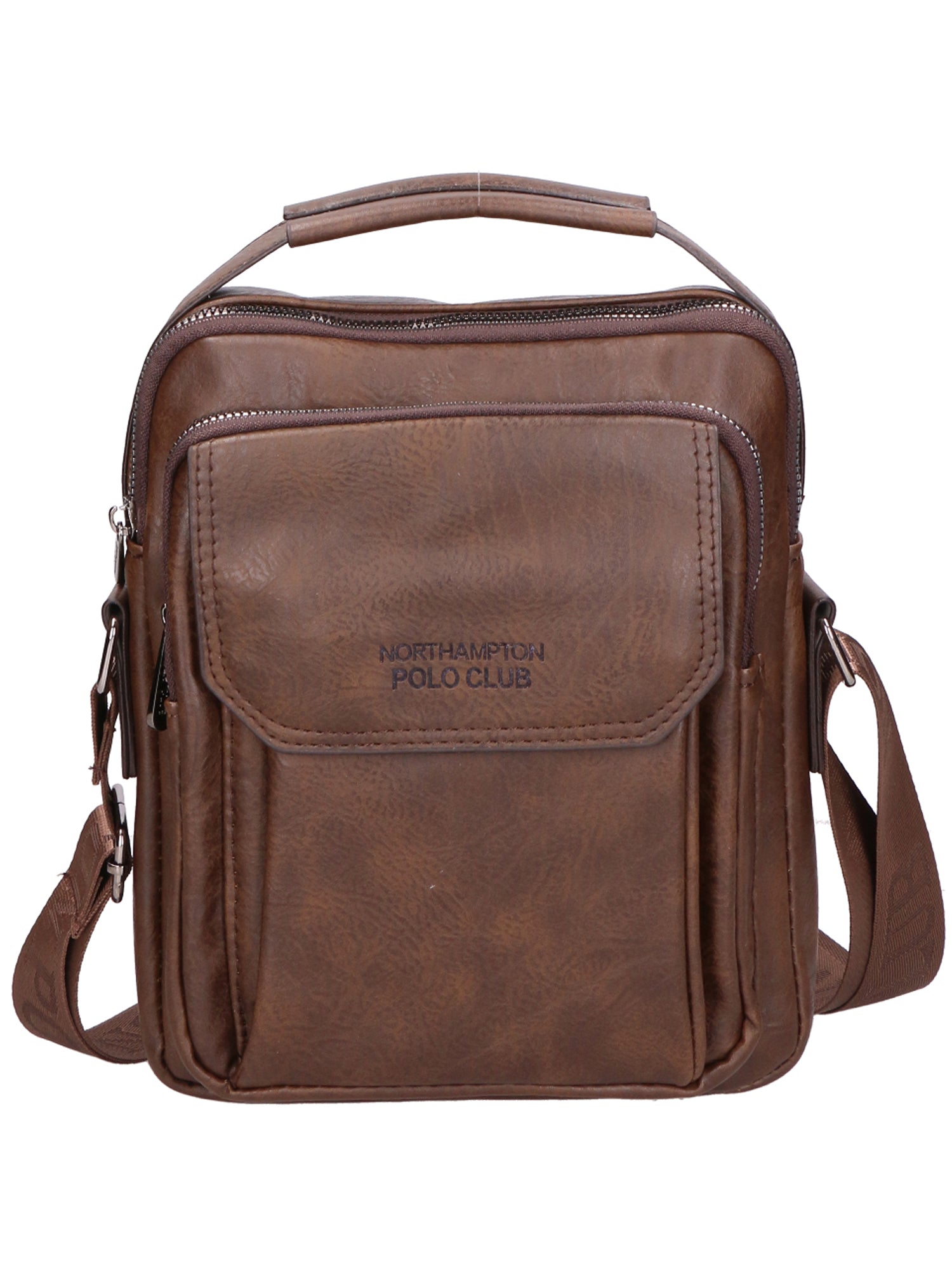 Borsa a tracolla uomo 100% PU Leather PCL3051-COFFEE Northampton Polo Club