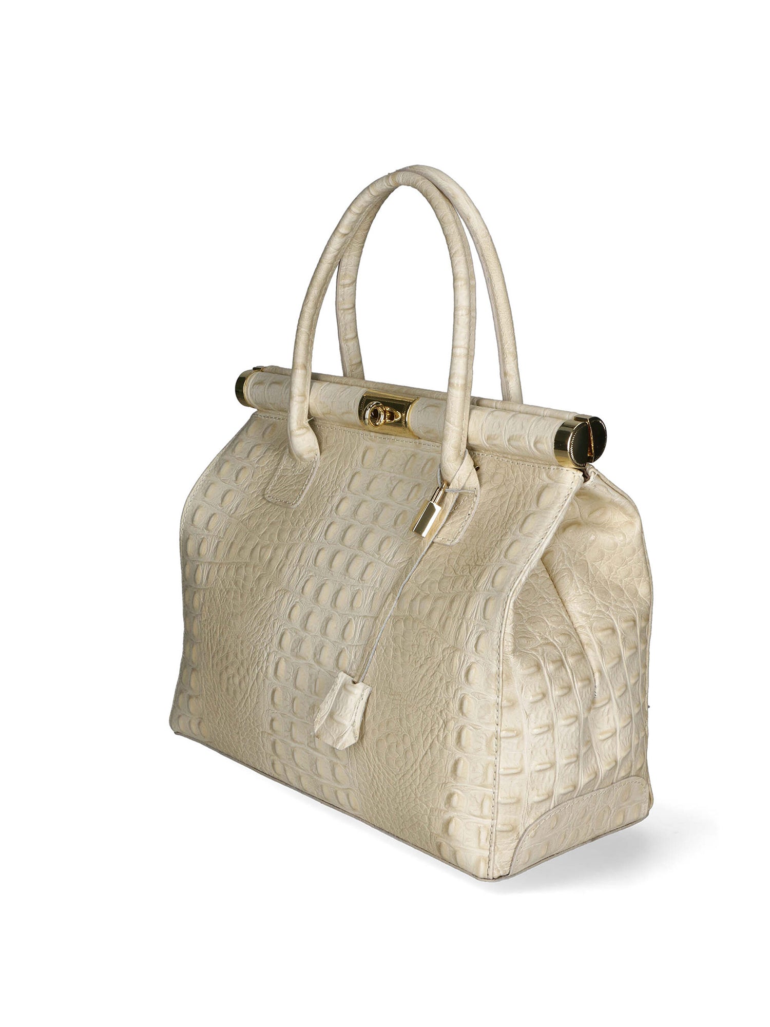 Deborah Borsa a mano da donna Pelle Croco Stampata 7727-C37 BEIGE BEIGE Gave Lux