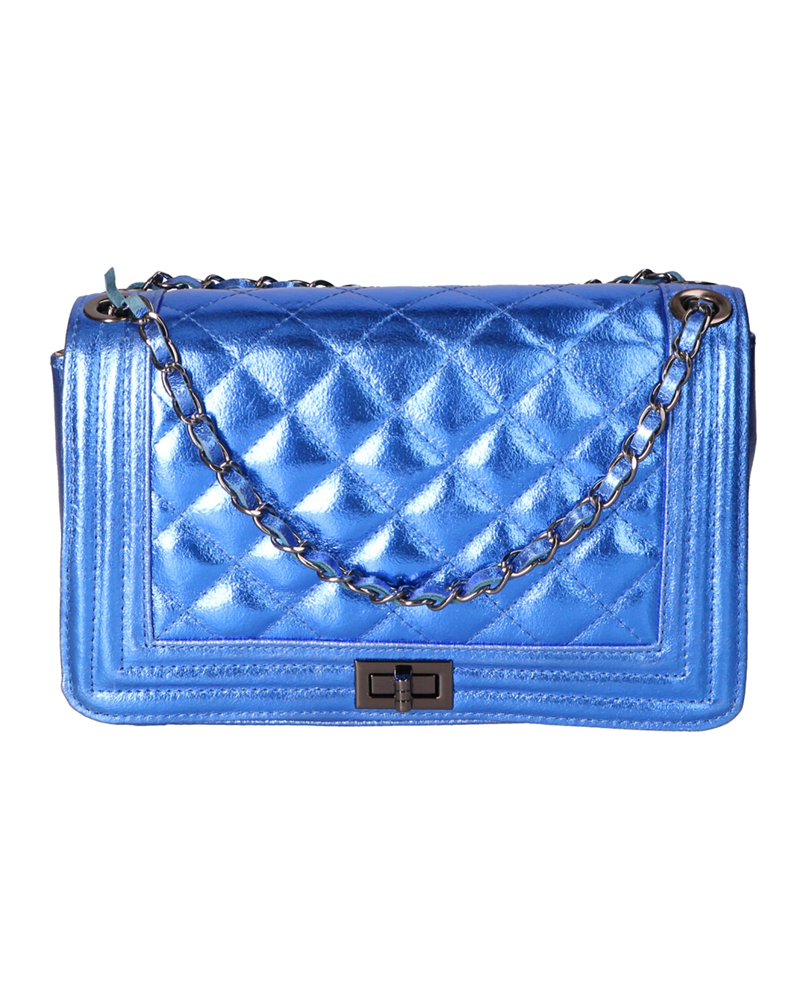 Azura Borsa a tracolla da donna Vera pelle 1138-BLU ELETTRICO Gave Lux