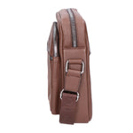 Borsa a tracolla uomo Pelle PU vegana PCL3025-LIGHT BROWN Northampton Polo Club
