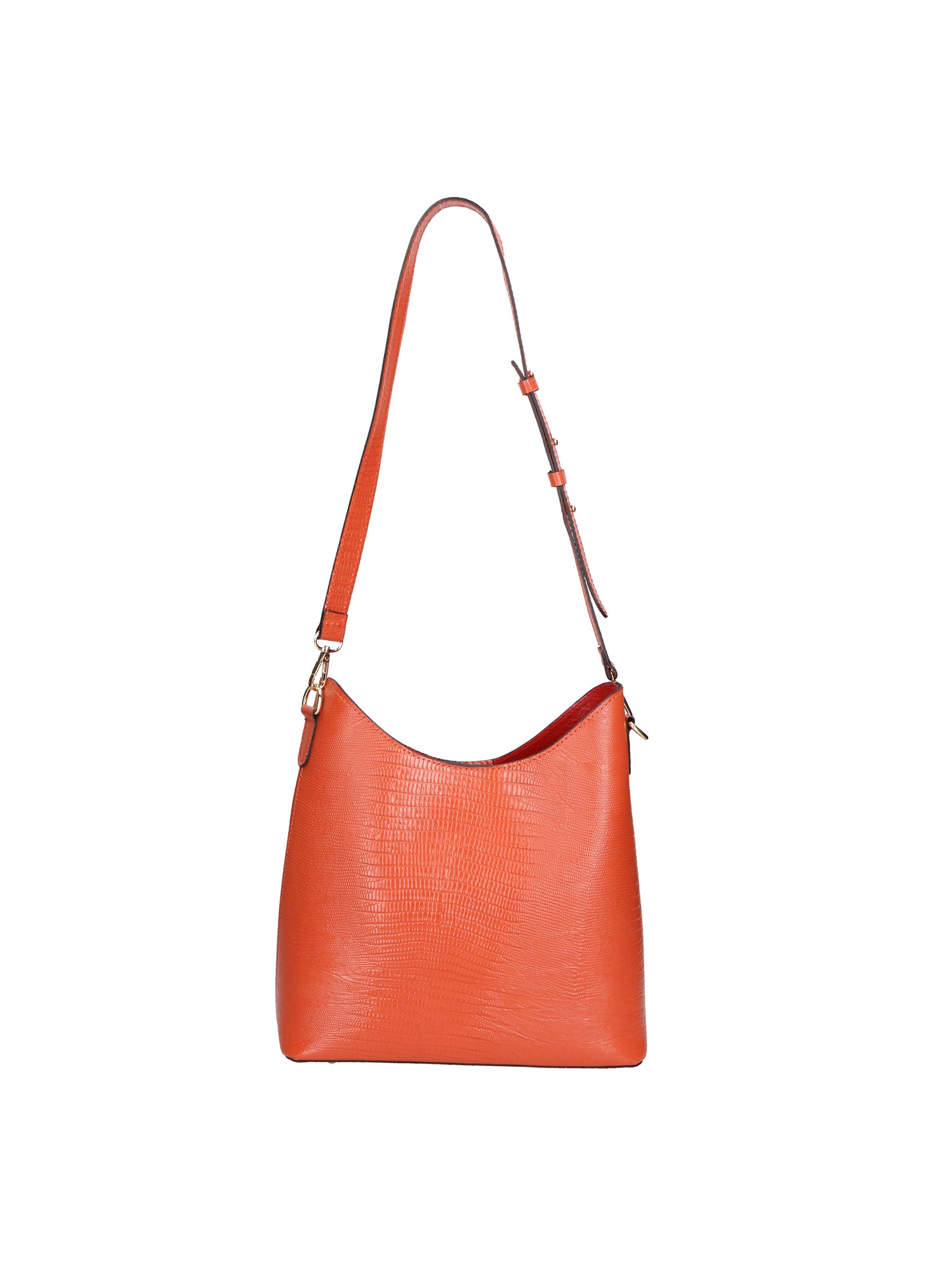 Carmine Borsa a spalla da donna Vera pelle 05442-LU35 MATTONE DARK ORANGE Gave Lux