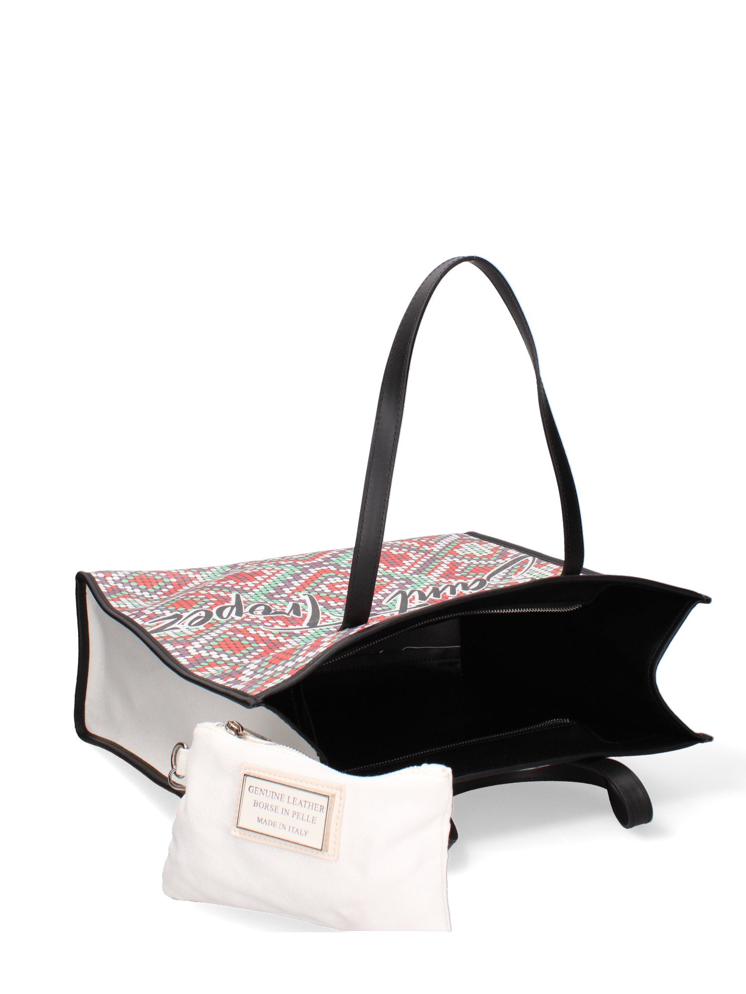 Mirabilia Borsa a mano donna Tela + Vera Pelle 5370-6-NERO Gave Lux