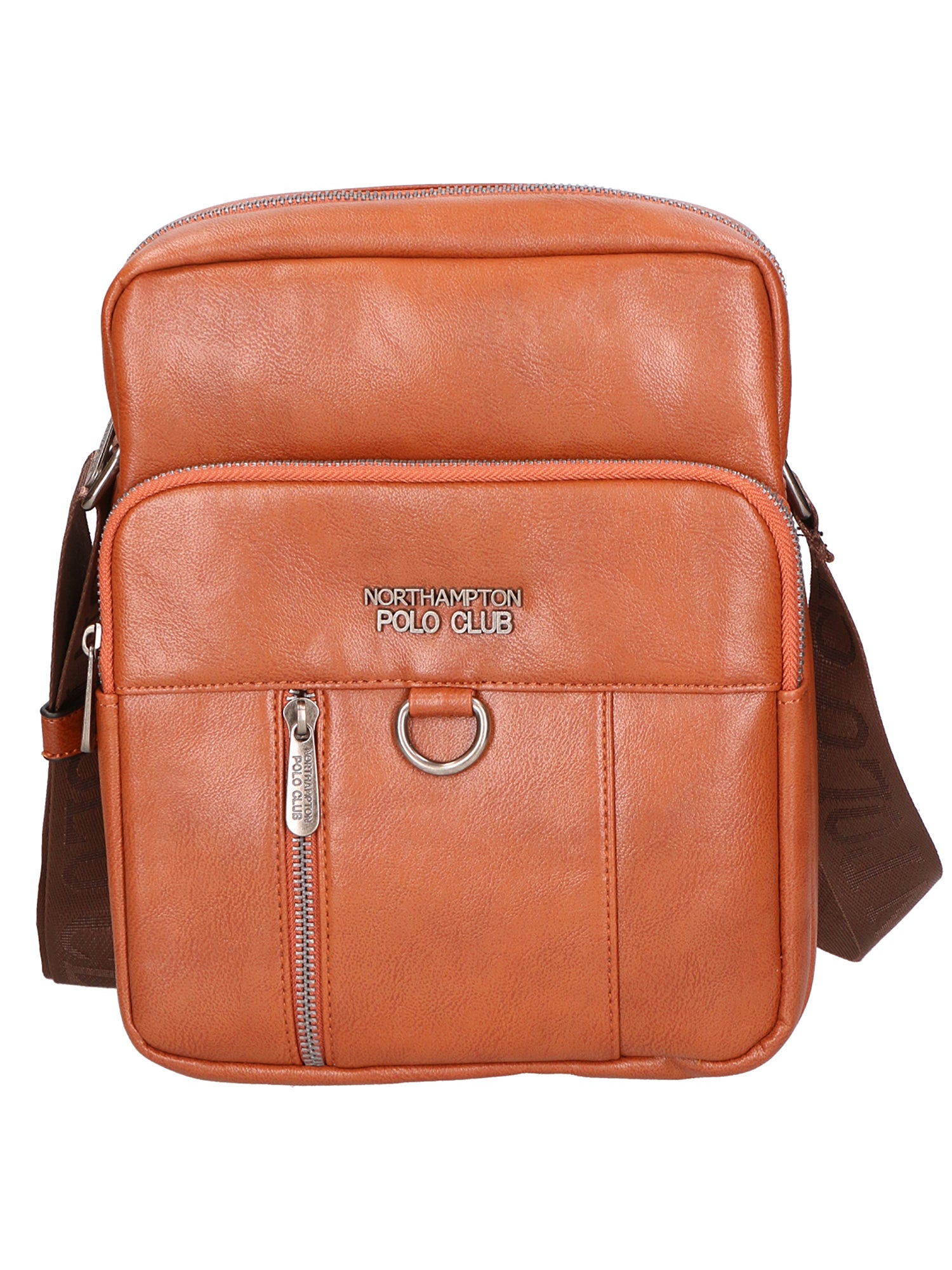 Borsa a tracolla uomo Pelle PU vegana PCL3102-BROWN Northampton Polo Club