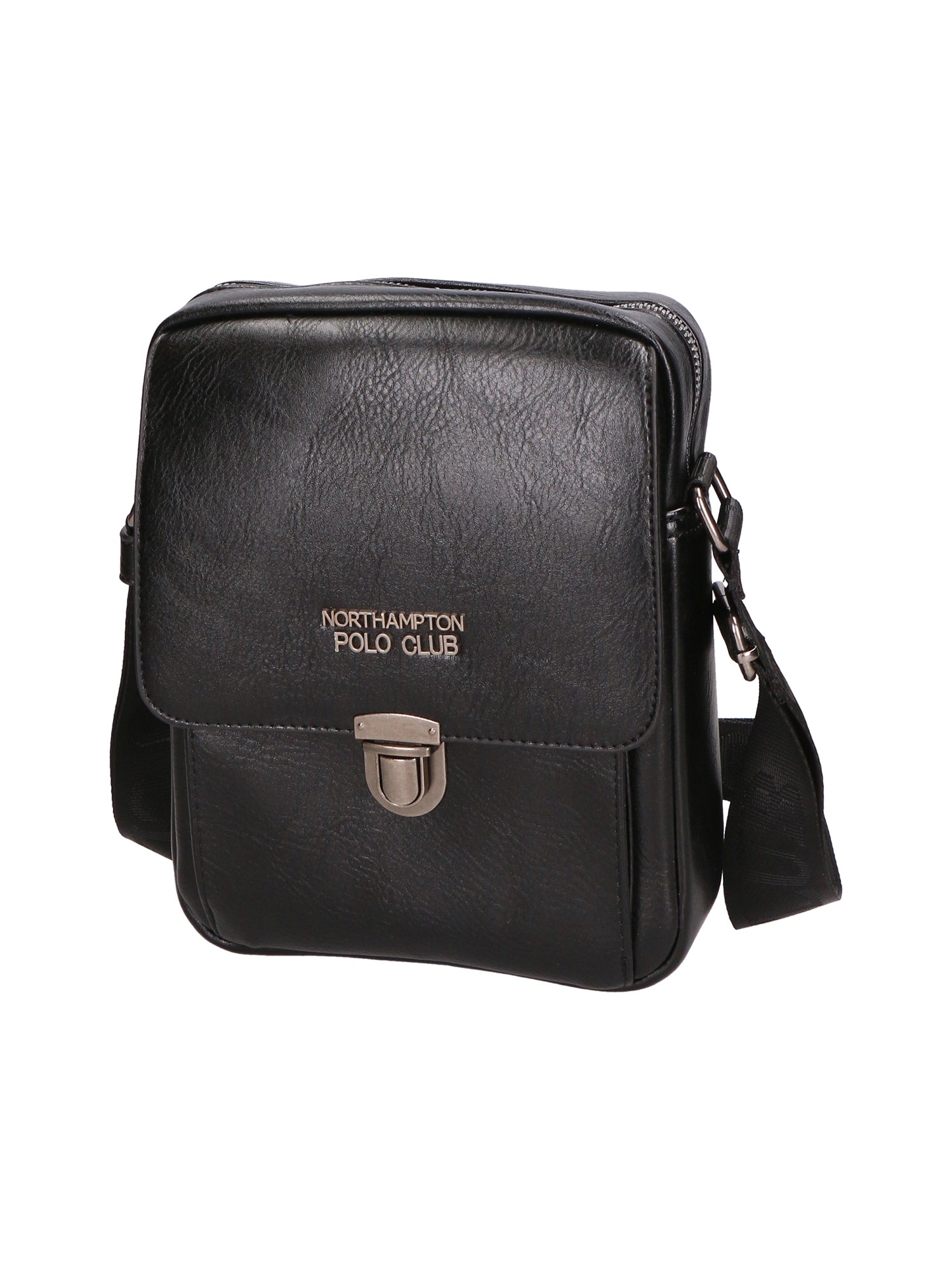 Borsa a tracolla uomo in pelle PU Casual PCL3078-BLACK Northampton Polo Club