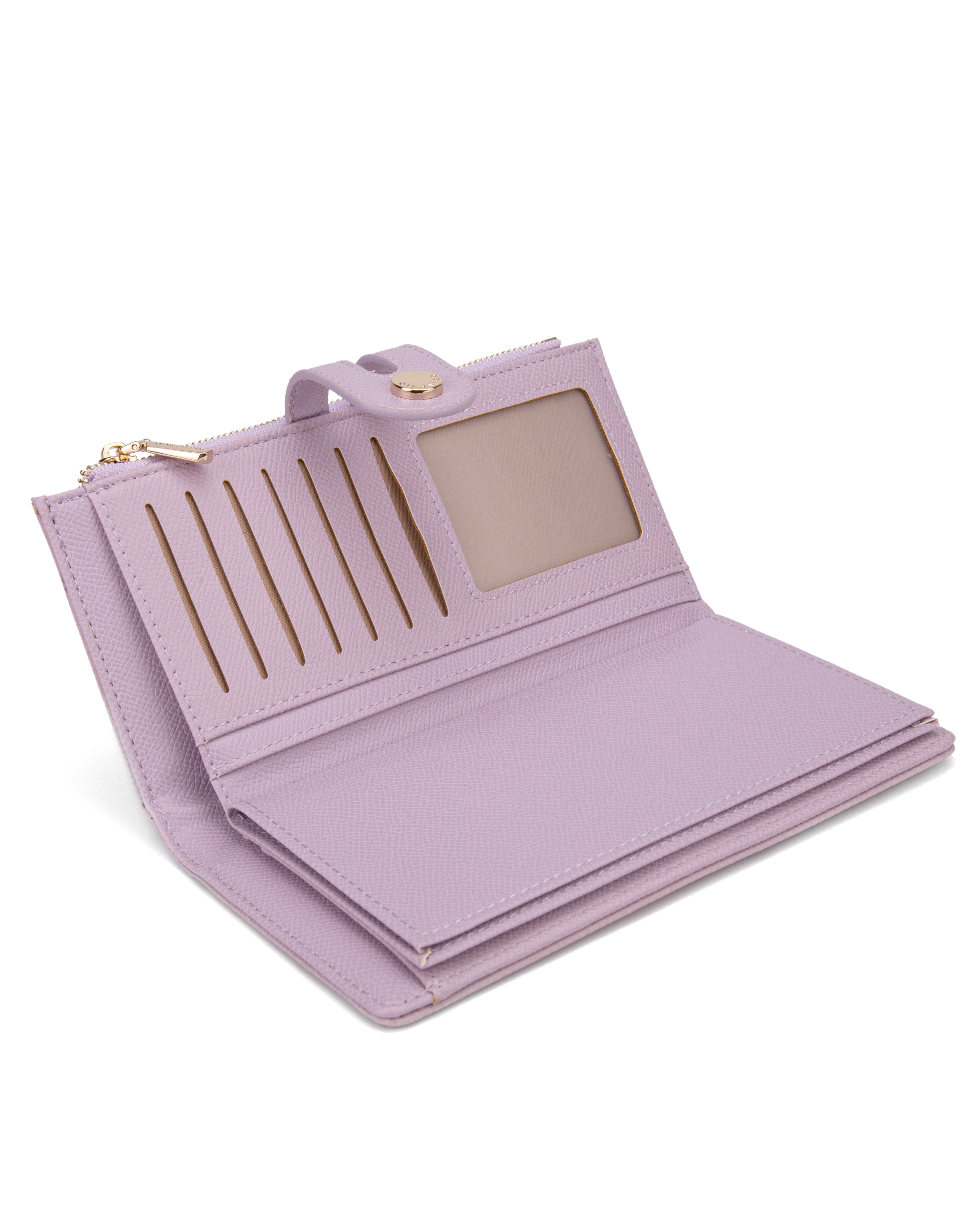 Portafoglio da donna 100% pelle vegana PU 798-3PT-LAVENDER Diana&co