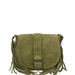 Iolanthe Borsa a tracolla da donna Vera pelle 1421-VERDE MILITARE Gave Lux
