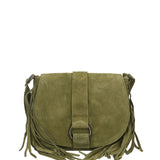 Iolanthe Borsa a tracolla da donna Vera pelle 1421-VERDE MILITARE Gave Lux