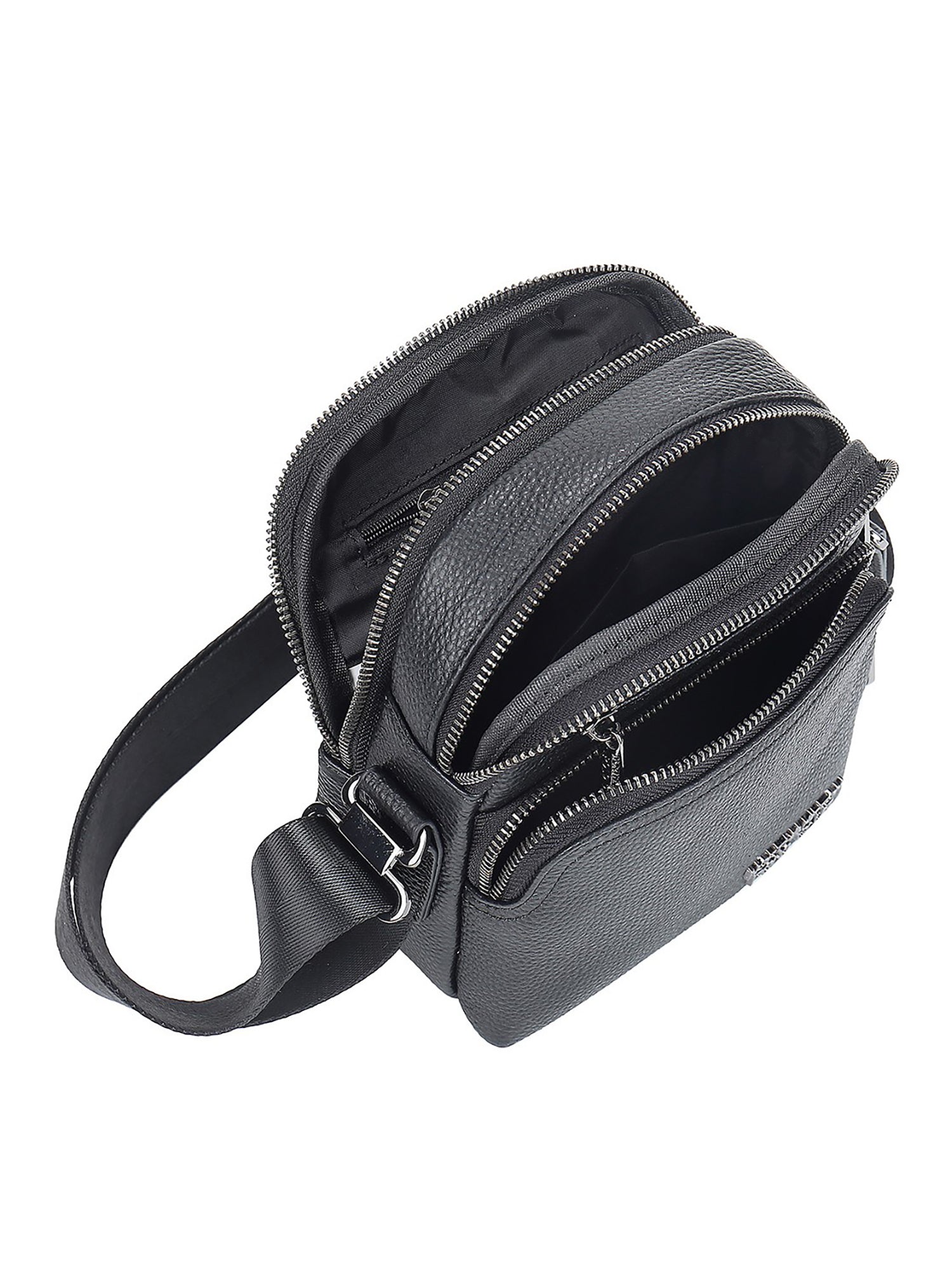 Borsa a tracolla uomo vera pelle Casual PC3335-NERO Northampton Polo Club