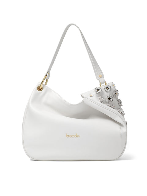 Elowen Plus Borsa a spalla da donna Vera pelle B17242-BIANCO