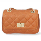 Carolina Borsa a spalla da donna Vera pelle 1073-S17 CUOIO SCURO Gave Lux