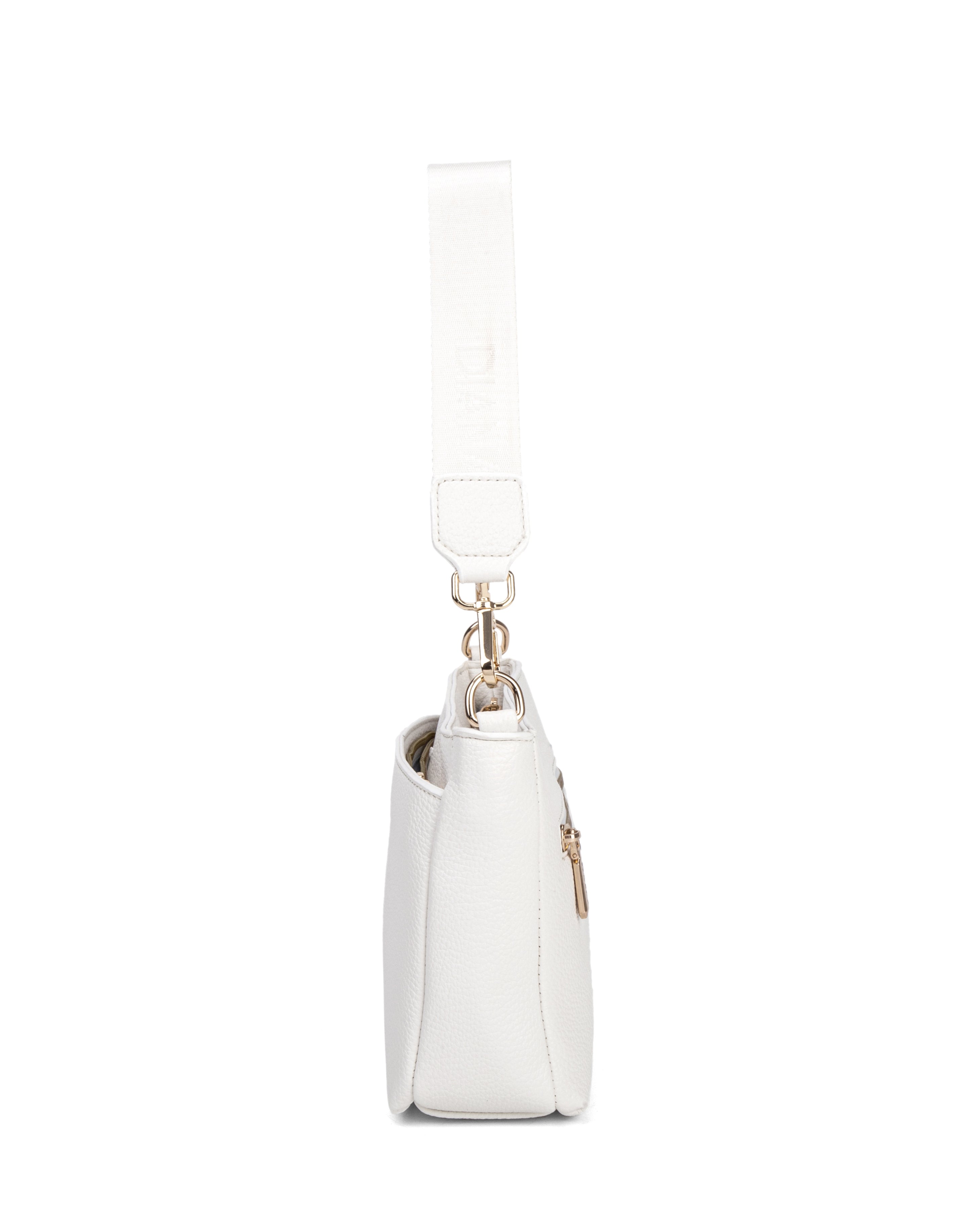 Borsa a spalla da donna 100% pelle vegana PU 703-1PT-WHITE Diana&co