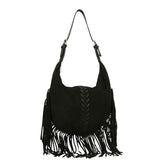 Zefira Borsa a spalla da donna Pelle Scamosciata 8630-NERO BLACK Gave Lux