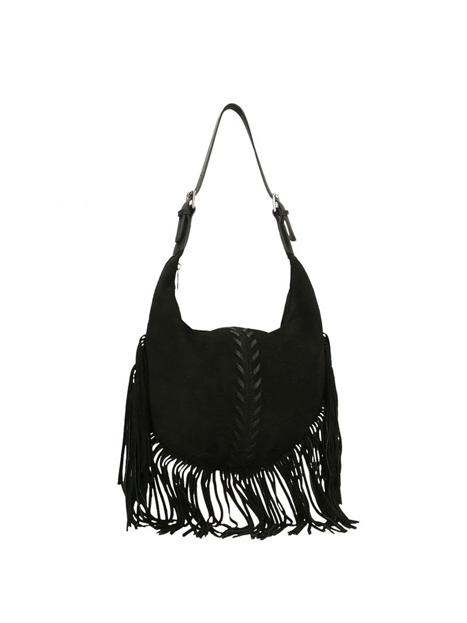Zefira Borsa a spalla da donna Pelle Scamosciata 8630-NERO BLACK Gave Lux