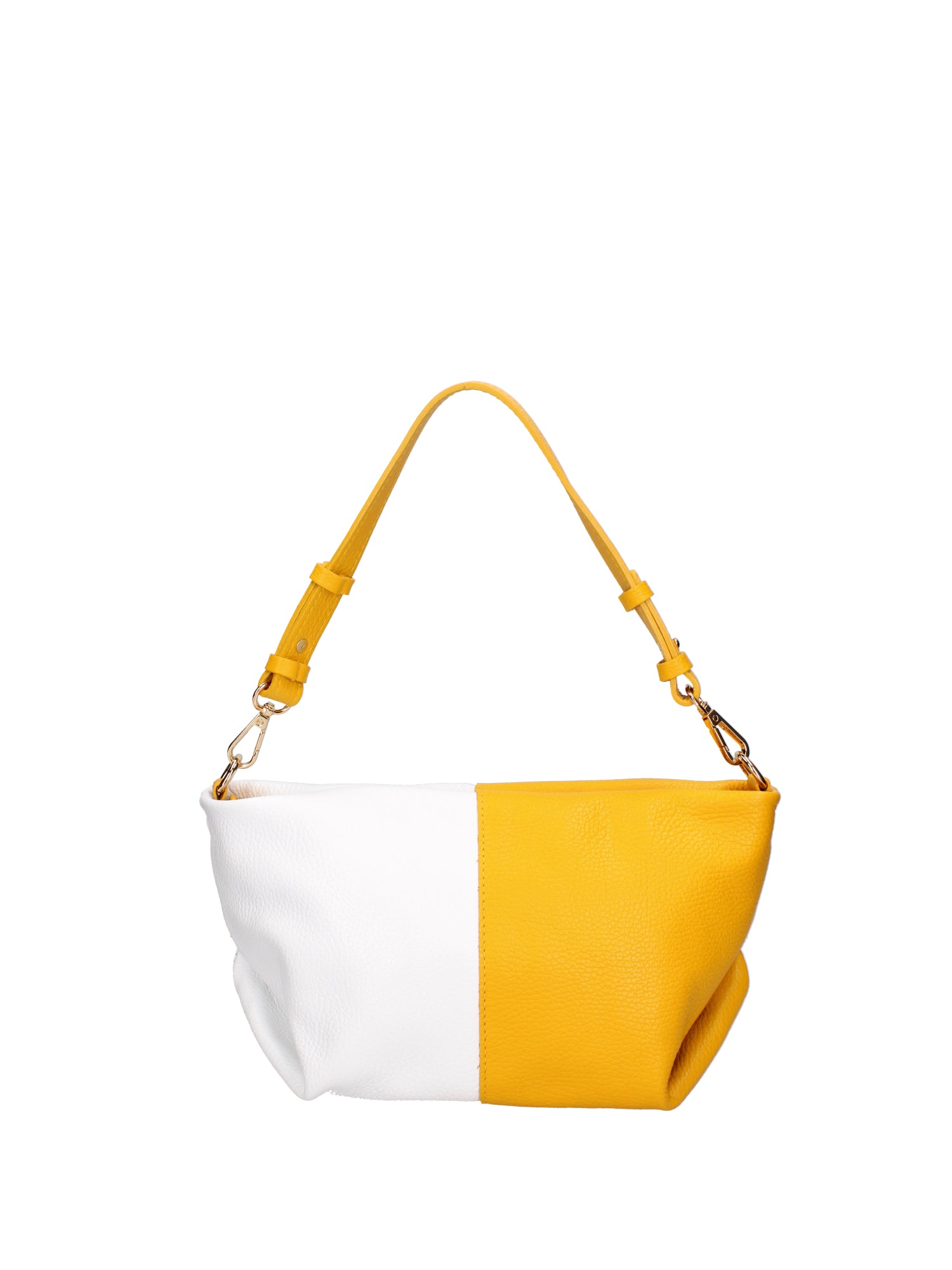 Borsa a spalla da donna Vera pelle 07165-D04 GIALLO+BIANCO Roberta Rossi
