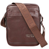 Borsa a tracolla uomo in pelle PU Casual PCL3081-BROWN Northampton Polo Club