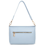 Borsa a spalla da donna 100% pelle vegana PU 703-1PT-LIGHTBLUE Diana&co