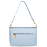 Borsa a spalla da donna 100% pelle vegana PU 703-1PT-LIGHTBLUE Diana&co