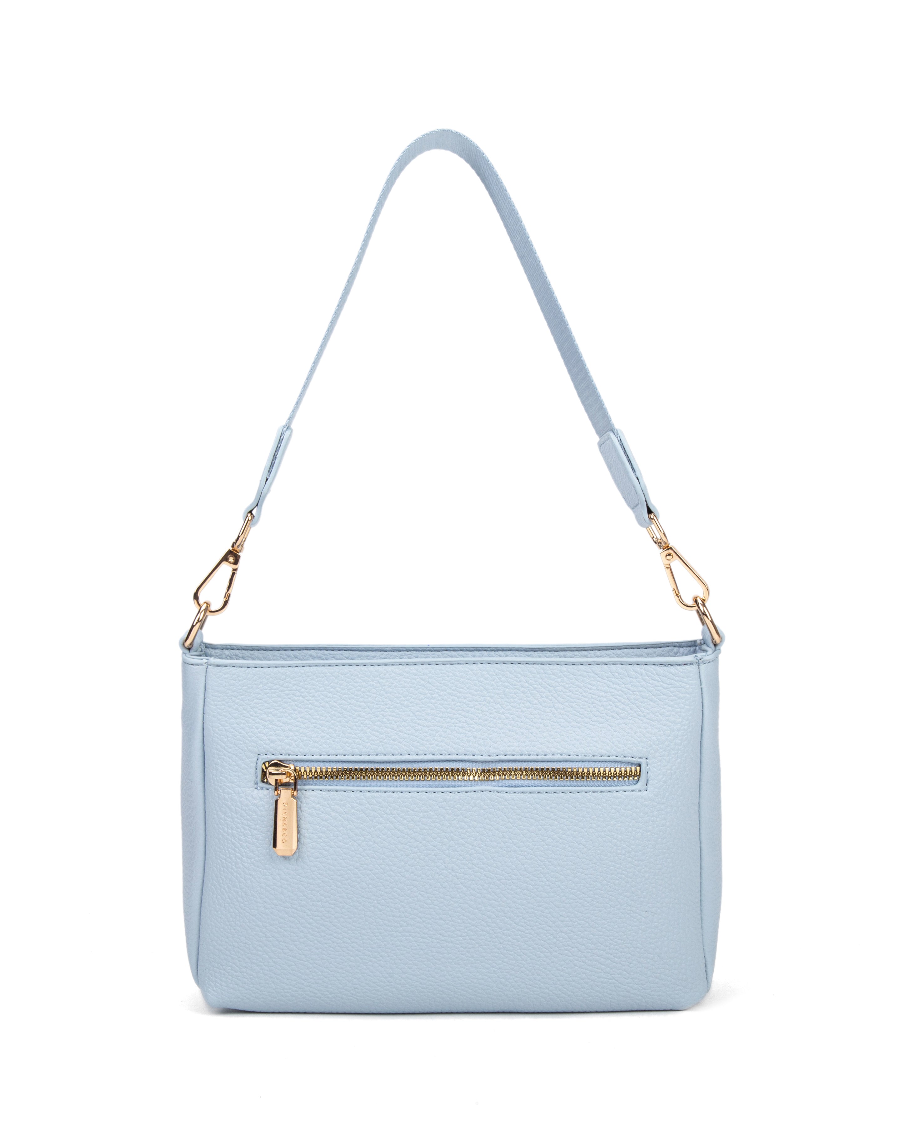 Borsa a spalla da donna 100% pelle vegana PU 703-1PT-LIGHTBLUE Diana&co