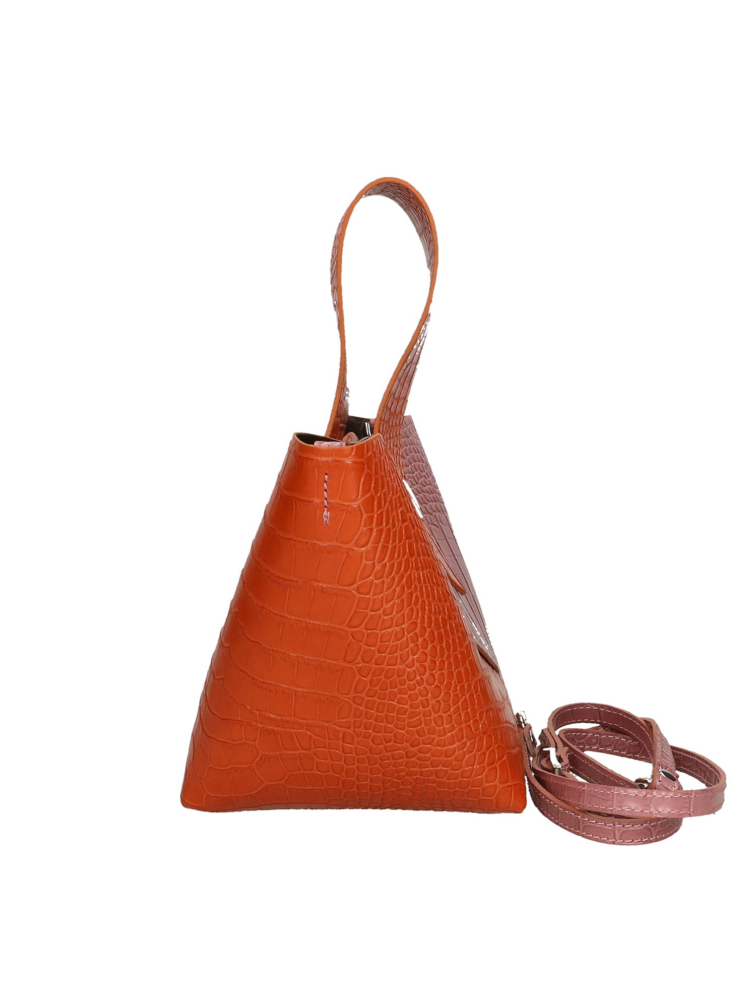 Ombretta Borsa a mano da donna Vera pelle 00643-C35+C73 ARANCIONE+MALVA Gave Lux