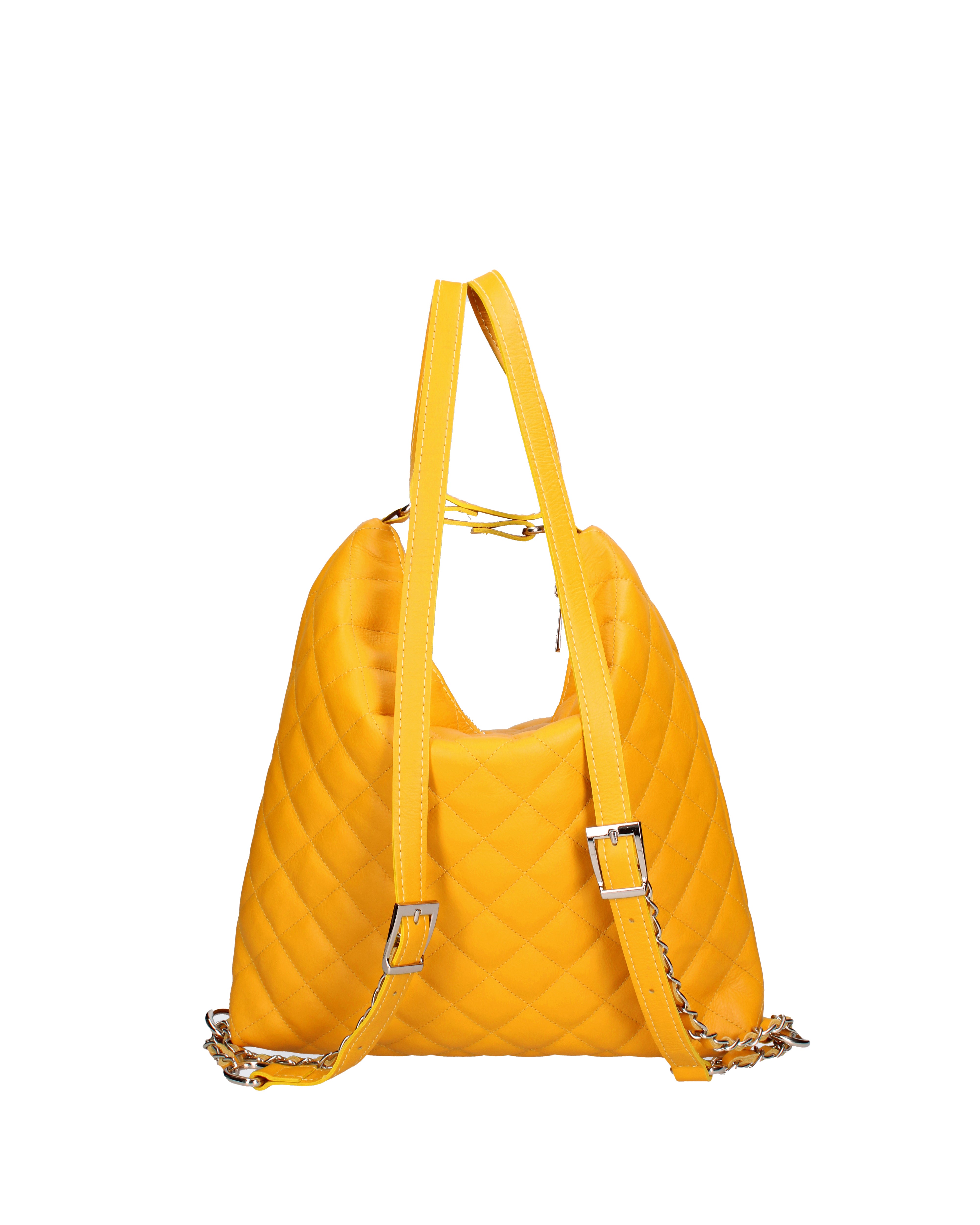 Borsa a spalla convertibile in zaino Vera pelle 07144-S04 GIALLO Roberta Rossi