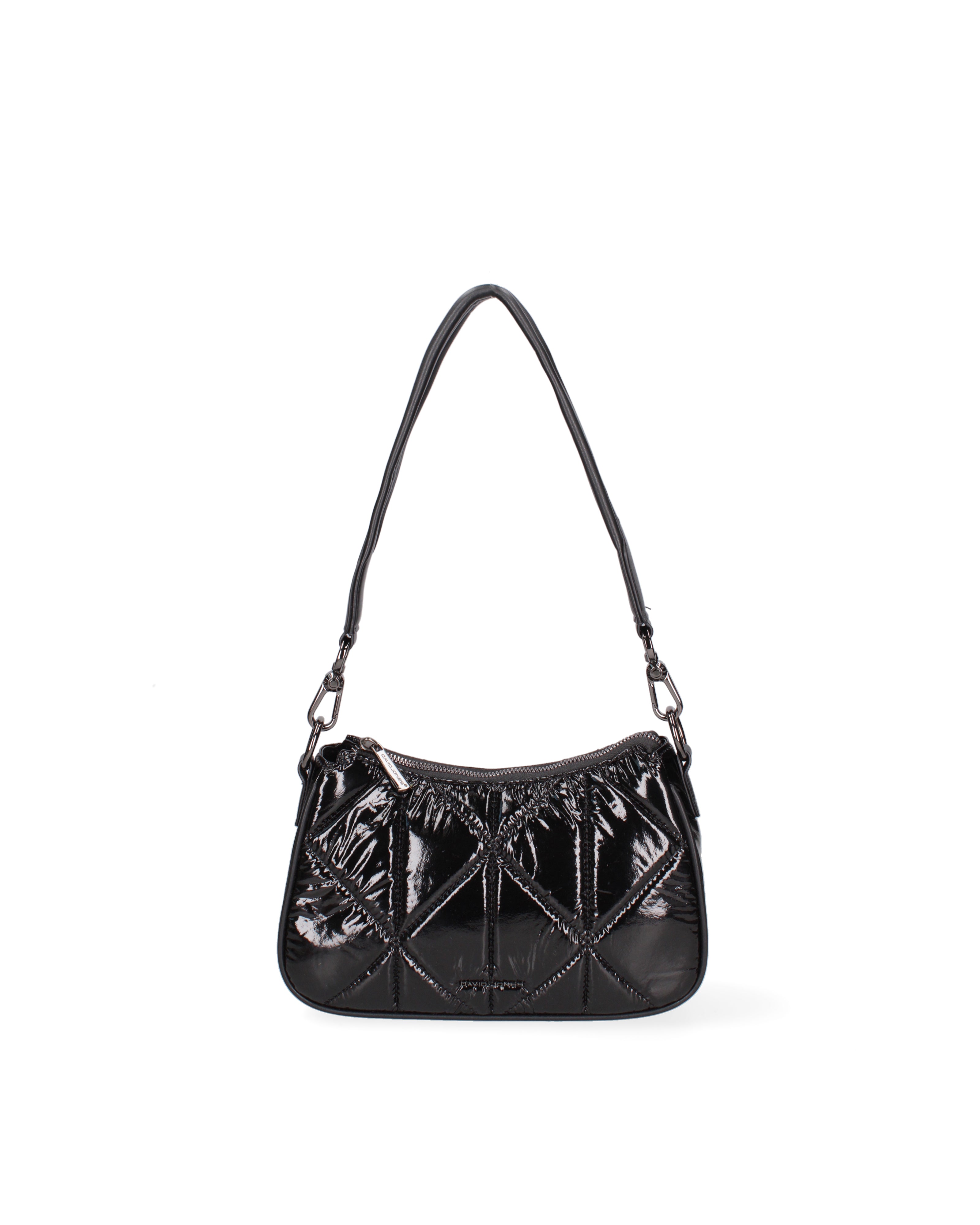 Borsa a spalla unisex Nylon e ecopelle F6716-2-BLACK David Jones