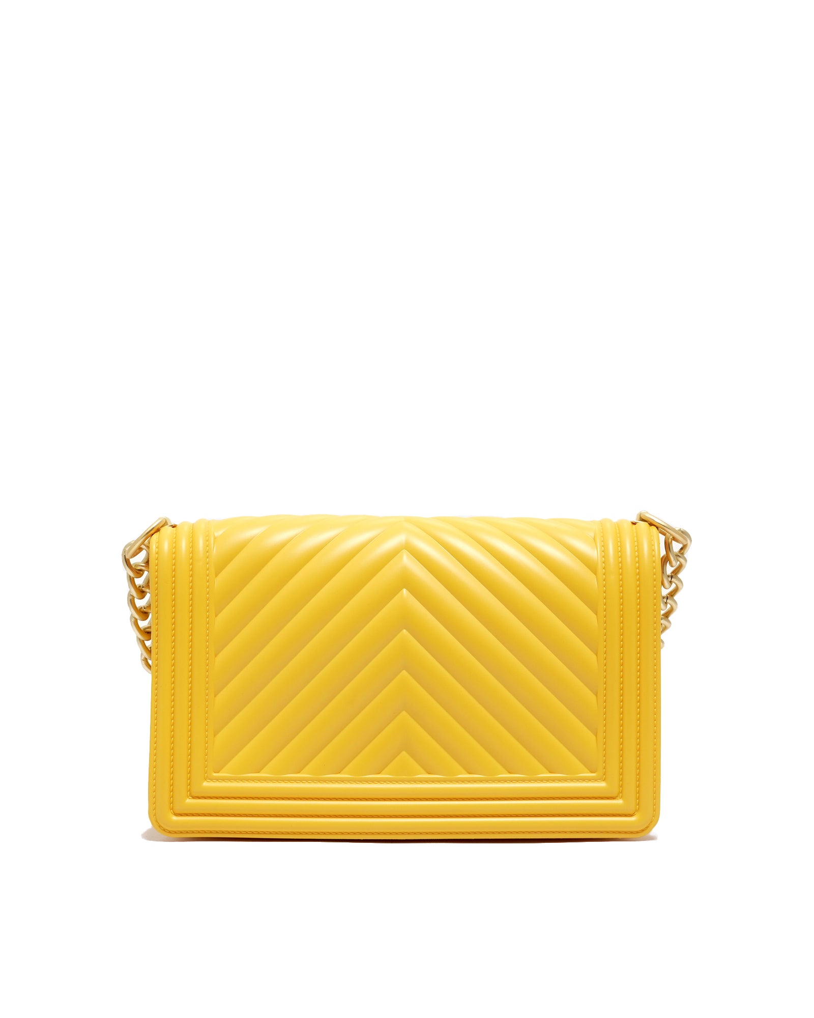 Borsa a mano da donna 100% PVC FLAT M-DARK YELLOW + OFF GOLD Marc Ellis