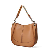 Borsa a spalla da donna 100% pelle riciclata 07224-Cuoio Viola Castellani