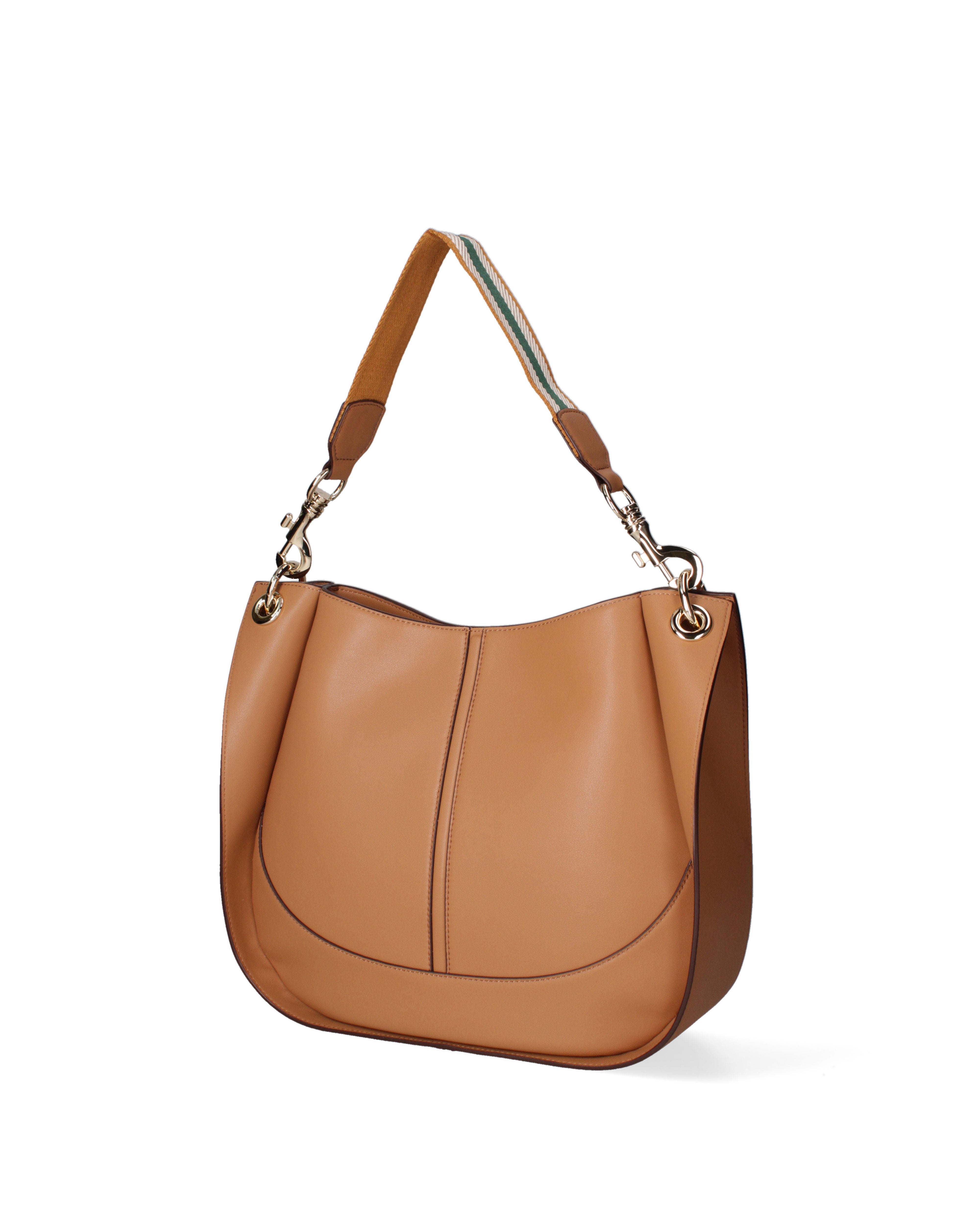 Borsa a spalla da donna 100% pelle riciclata 07224-Cuoio Viola Castellani
