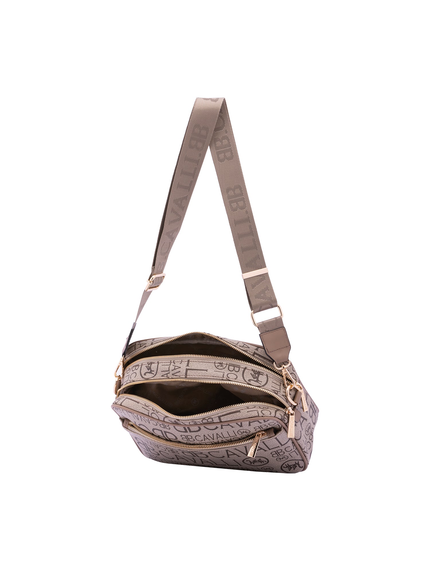 Borsa a tracolla da donna Ecopelle BC1416-KHAKI B Cavalli