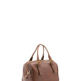 Borsa a bauletto unisex in vera pelle 100% cotone 4528-TESTA DI MORO Alessia Firenze