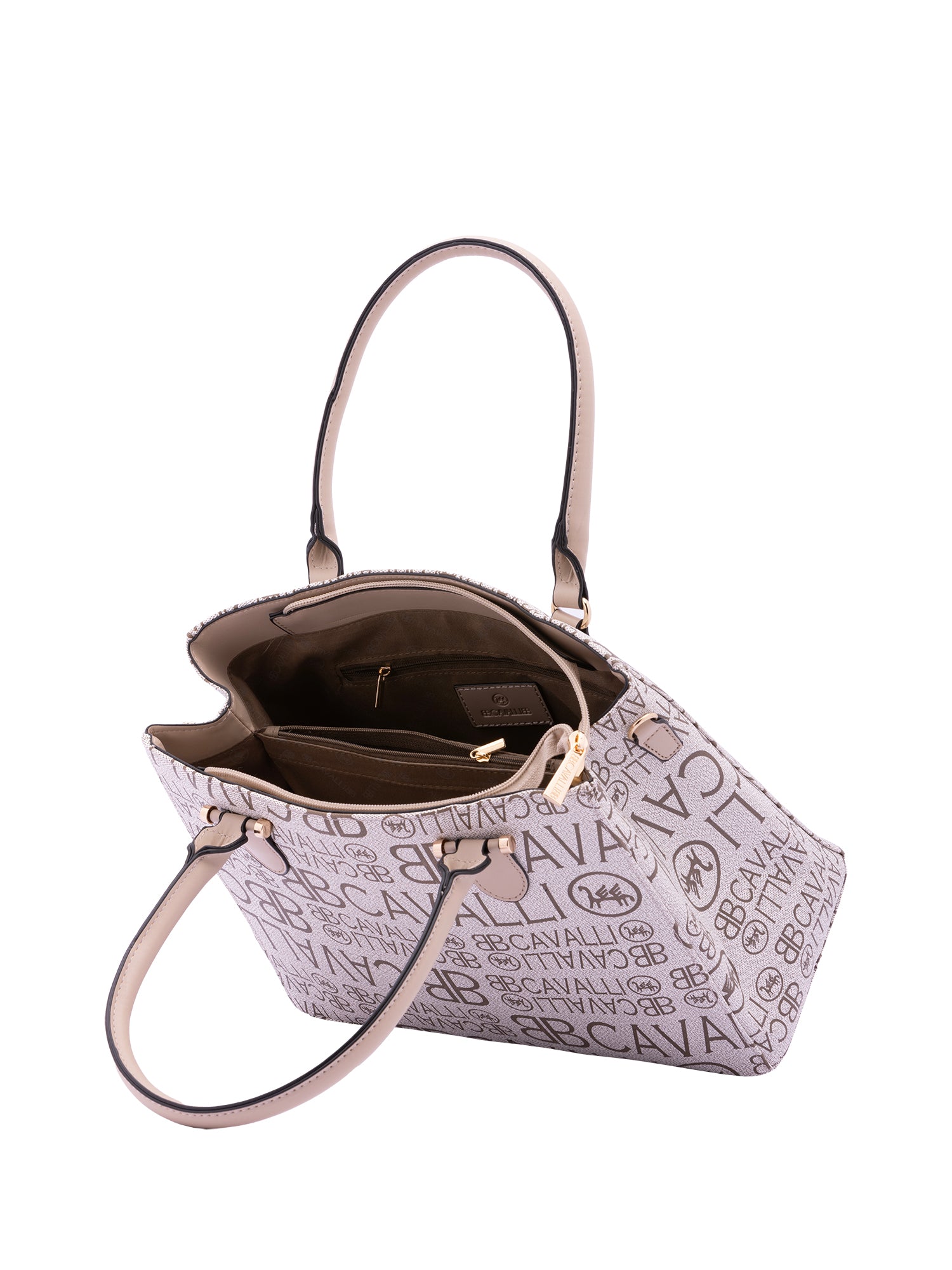 Borsa a mano da donna Ecopelle e poliestere BC1370-BEIGE B Cavalli