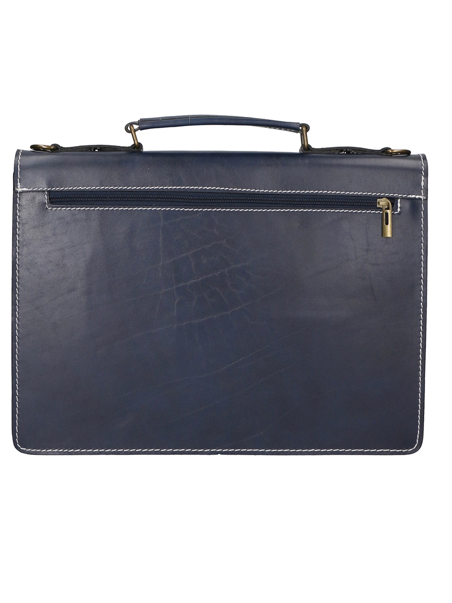 Dafne Borsa da lavoro unisex Vera pelle 7004-BLU Gave Lux