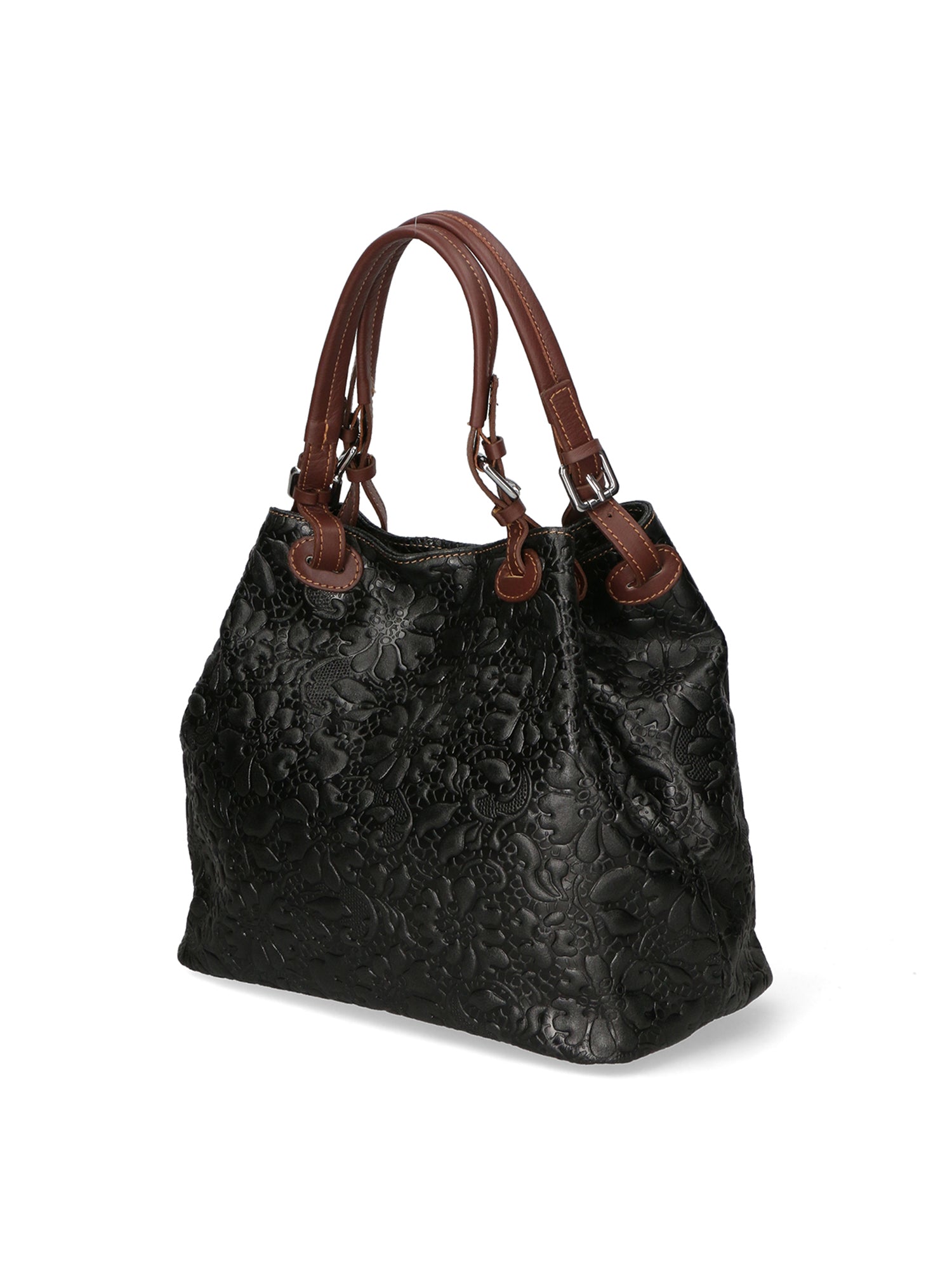 Elenia Borsa a mano da donna Vera pelle 80049-019 NERO Gave Lux