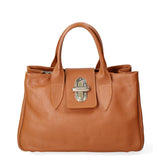 Ascoli Borsa a mano da donna Pelle stampata cocco 7718-D17 CUOIO SCURO Gave Lux