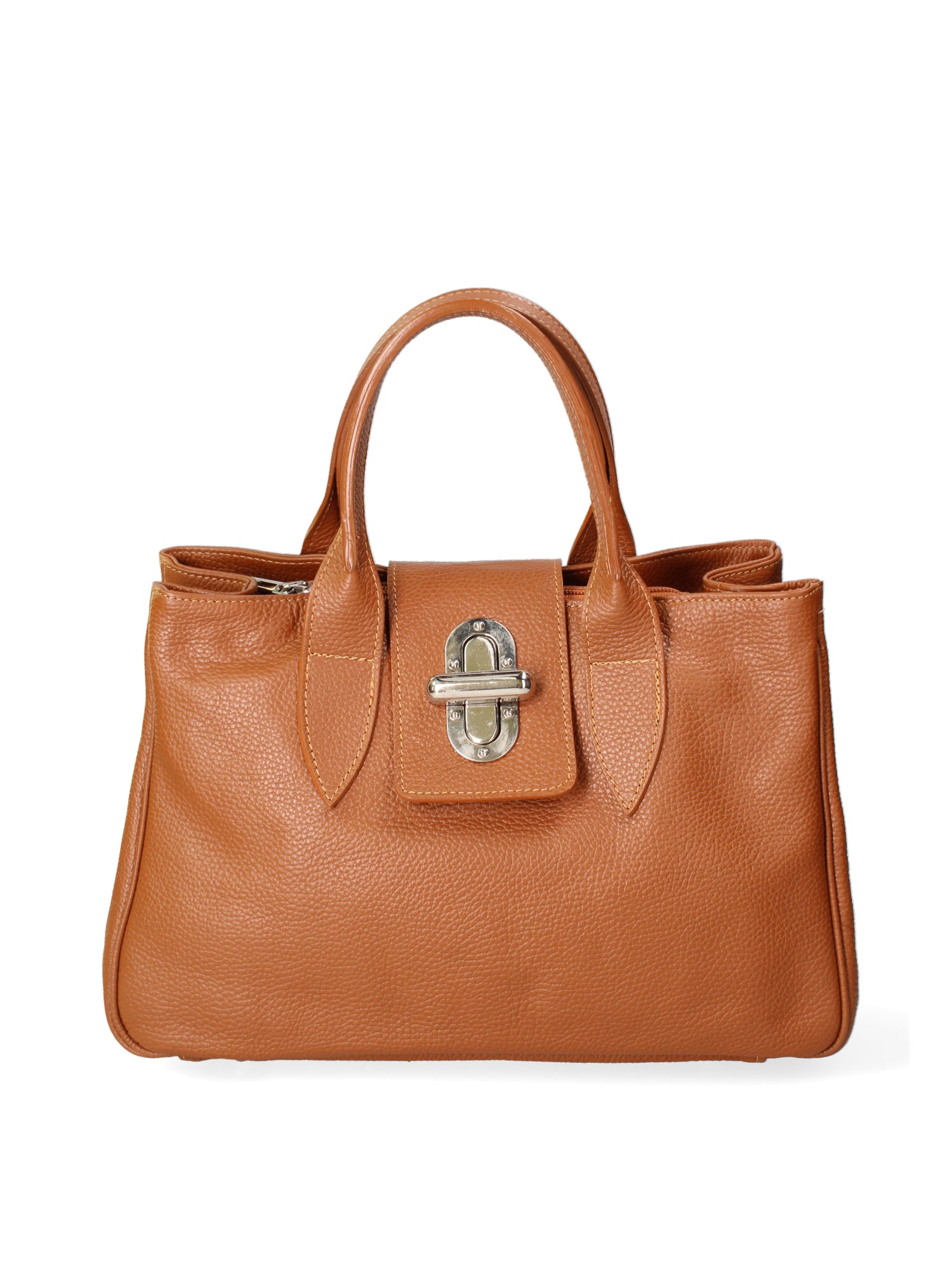 Ascoli Borsa a mano da donna Pelle stampata cocco 7718-D17 CUOIO SCURO Gave Lux