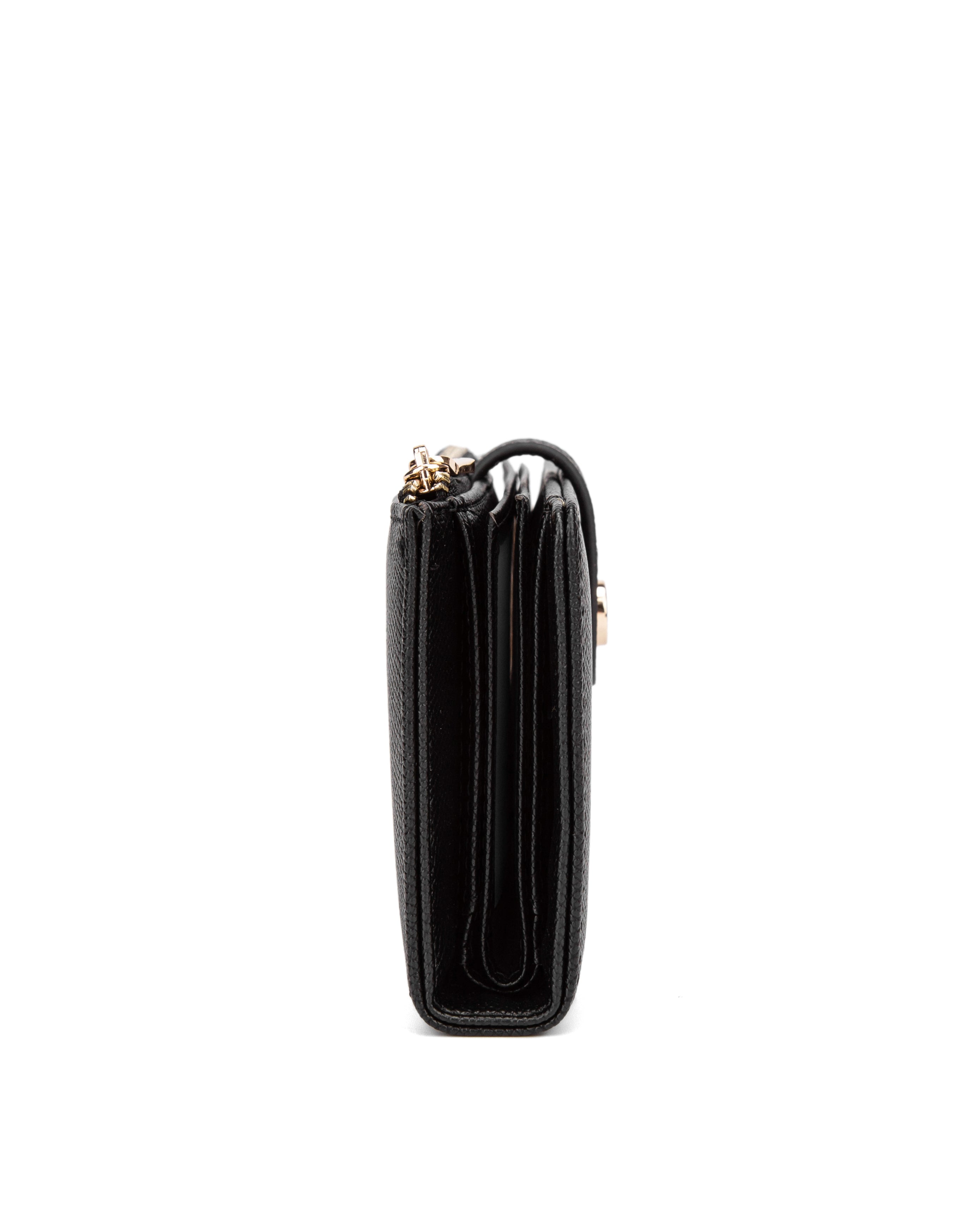 Portafoglio da donna 100% pelle vegana PU 798-3PT-BLACK Diana&co