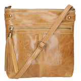 Carmen Borsa a tracolla da donna Vera pelle 10034-CUOIO Gave Lux